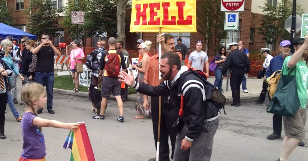 Little Girl Thoroughly Unimpressed by Man’s Homophobic Rantings