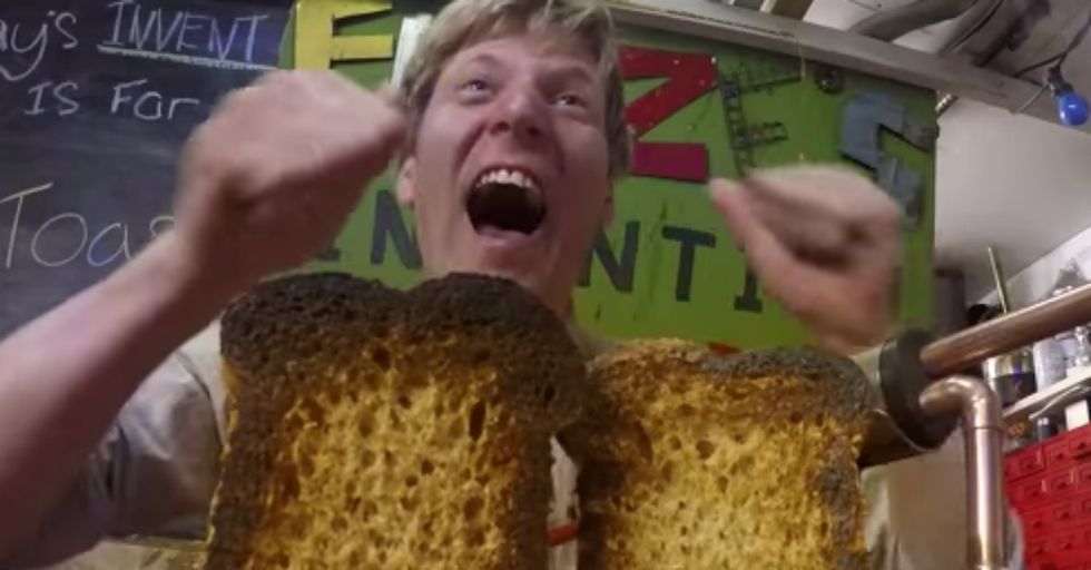 Wacky Inventor Creates a Knife That Toasts as it Cuts