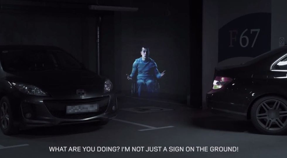 Pop-Up Holograms Confront Rude Drivers Trying to Park in Handicapped Spots