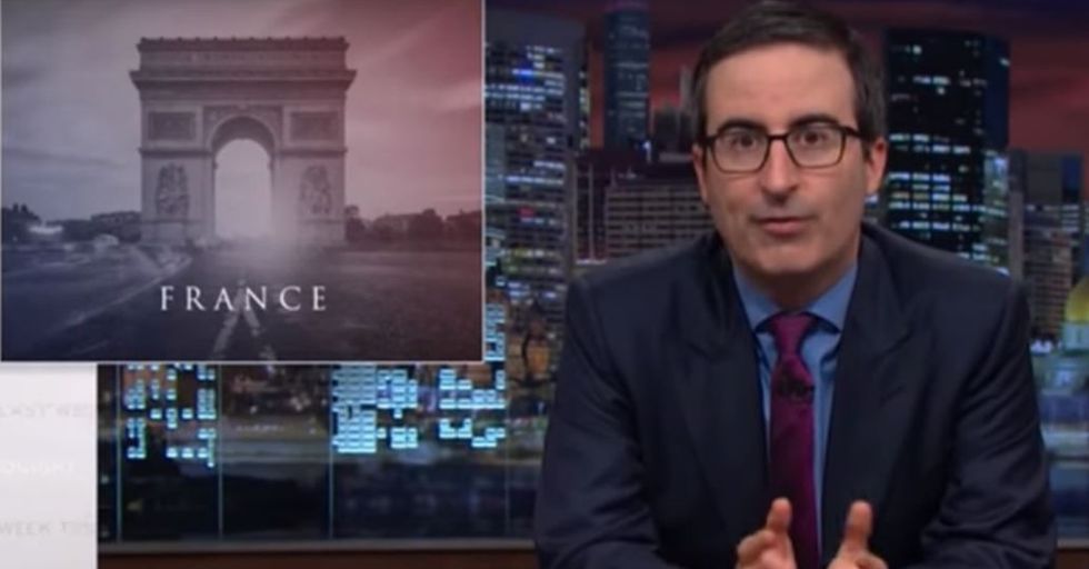John Oliver Honors France With a Moment of ‘Premium Cable Profanity’