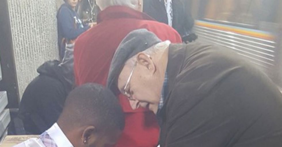 Touching Photo of Two Men at a Train Station Going Viral