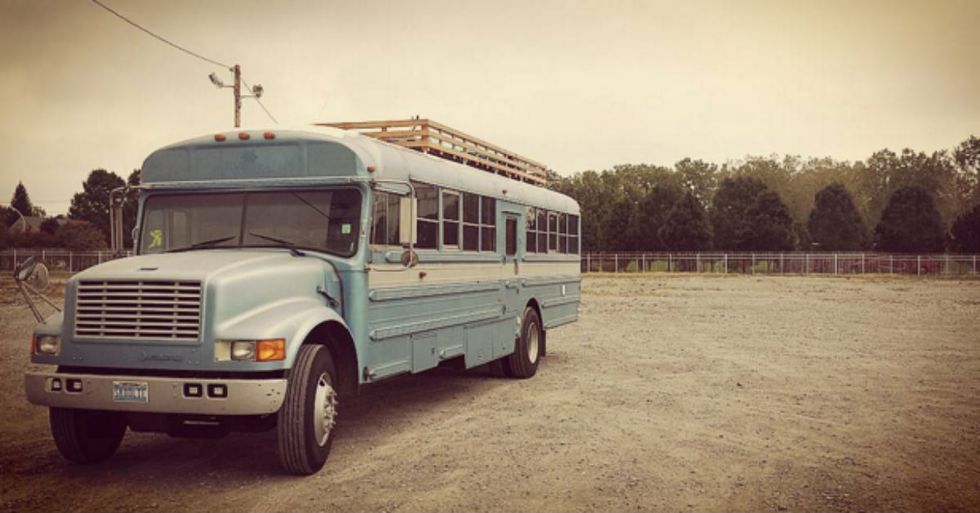Father and Son Create Tiny Dream House Out of ’90s School Bus