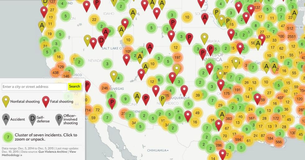 Terrifying Map Reveals How Many People Have Been Shot Near You This Year