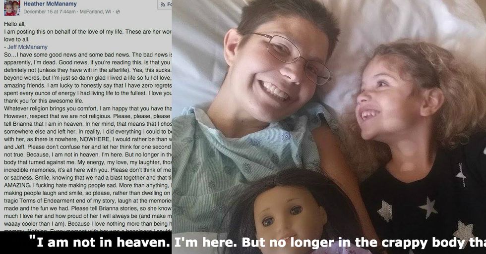 Mother who died of cancer left a hilarious and poignant letter for her friends and family.