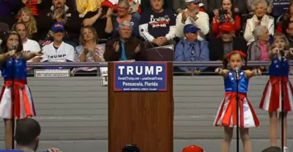 Group of Young Girls Dubbed ‘Freedom Kids’ Sing at Recent Trump Rally
