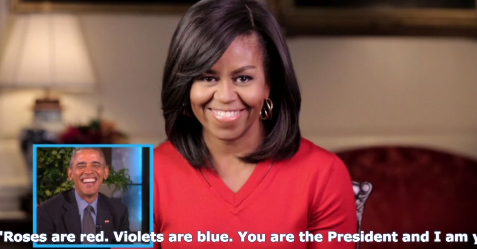 The Obamas Exchange Valentine’s Day Messages on Ellen