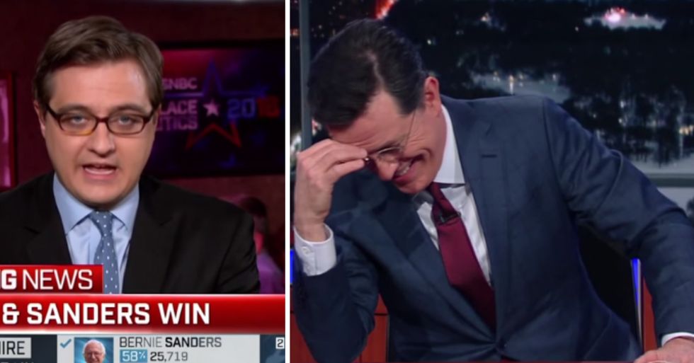 Colbert’s Hilarious Response to Anchor’s Strange Bernie Sanders Mistake