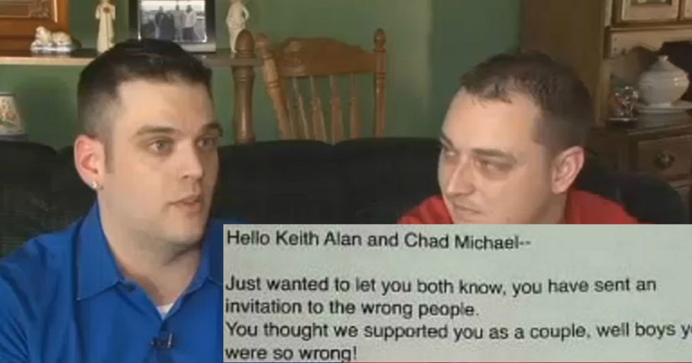 Gay Couple's Wedding Invite Gets Horrendous RSVP