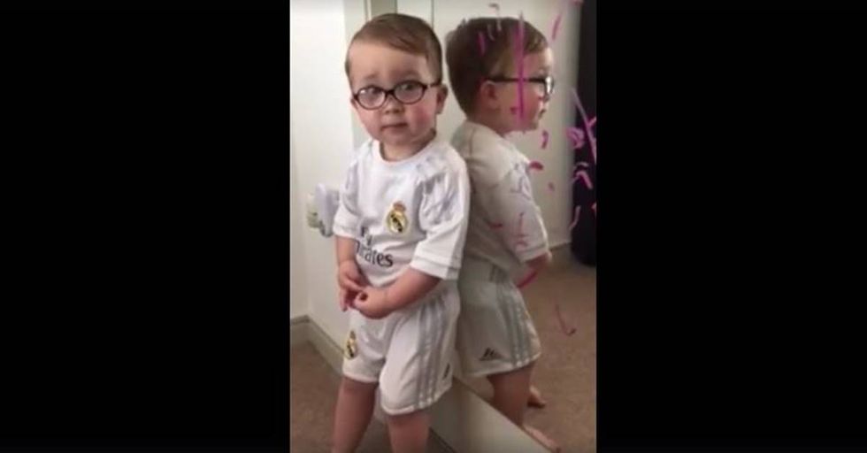After Getting Caught Drawing On A Mirror, Cute Two-Year-Old Blames Batman