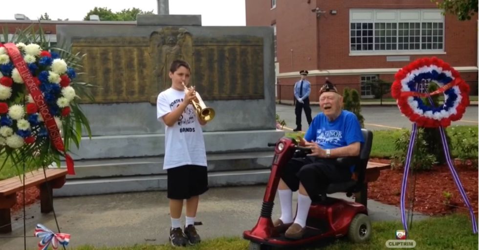 Dedicated Kid Won’t Let Cancelled Parade Stop Him From Honoring WW2 Vet