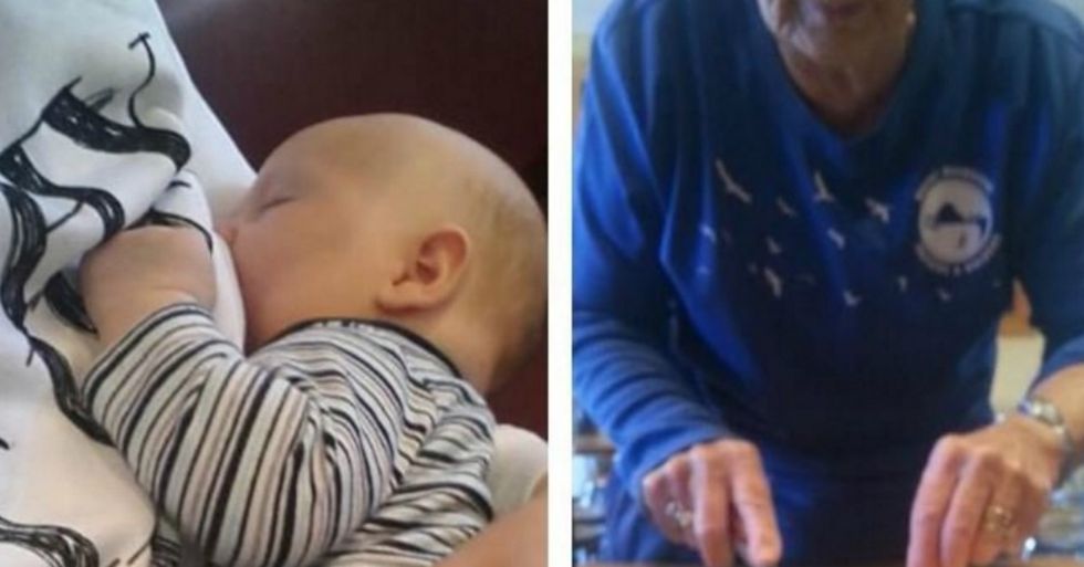 Older Woman Helps Young, Breastfeeding Mother