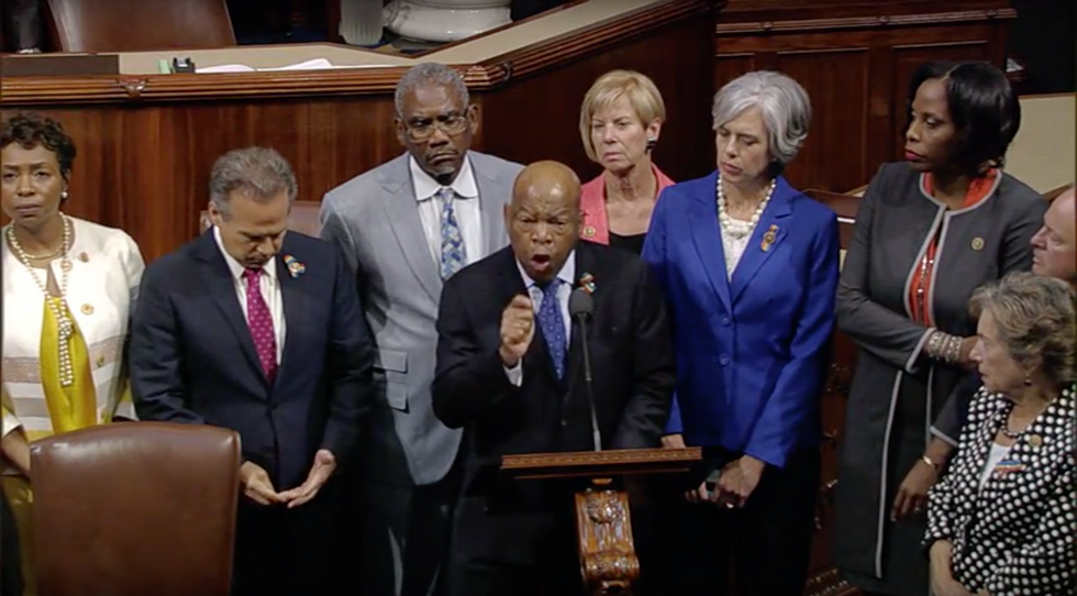 Sitting Down On The Job: Democrats Stage Sit-In For Gun Control
