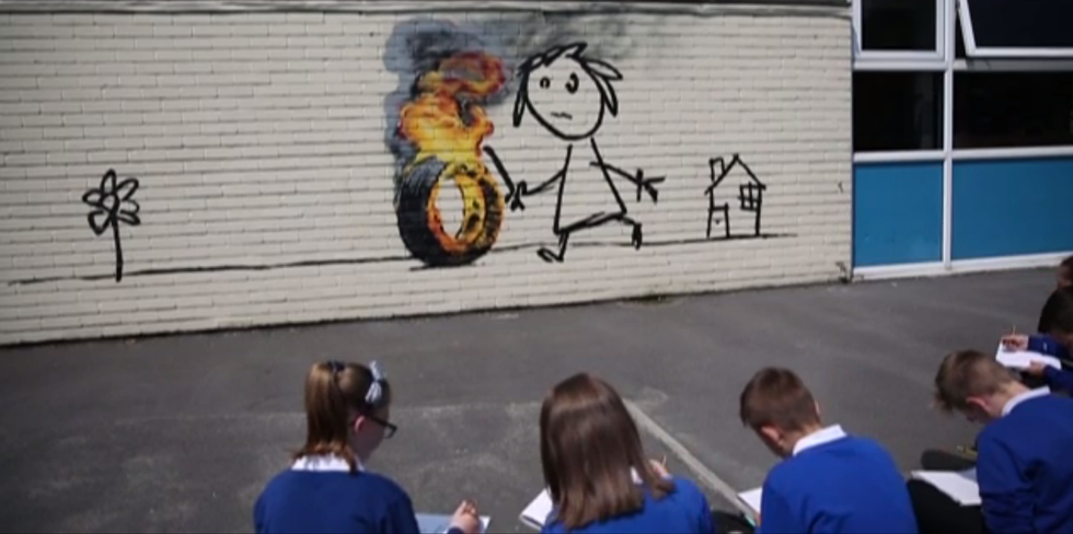 After Elementary School Named A Building After Banksy, He Gave Them An Incredible Gift