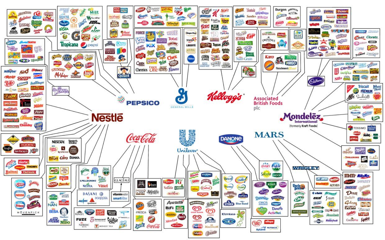 This Infographic Shows How Only 10 Companies Own All The World’s Food ...