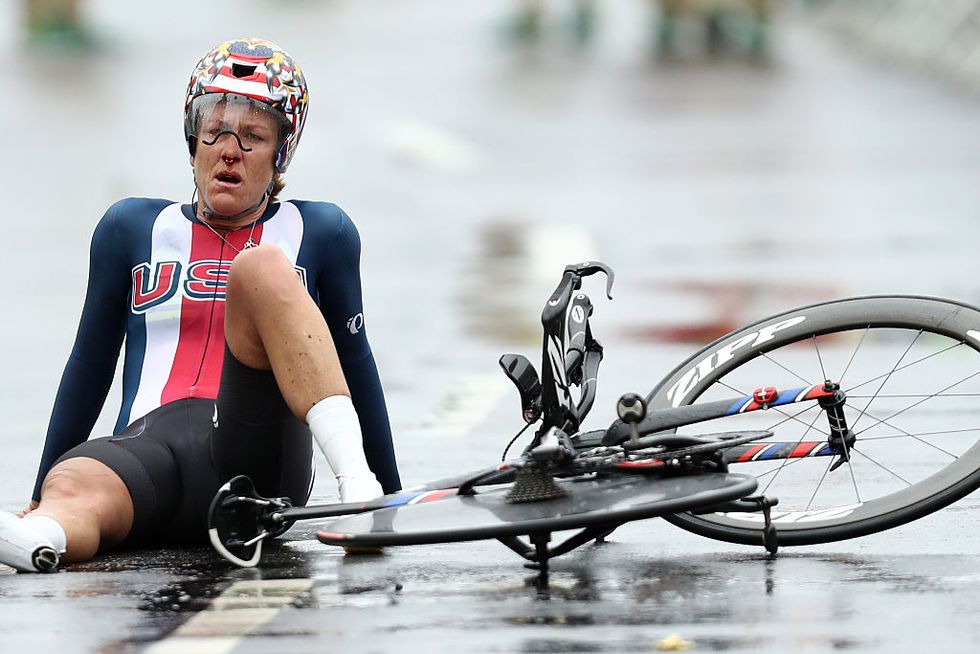 Right After Making History, U.S. Cyclist Collapses