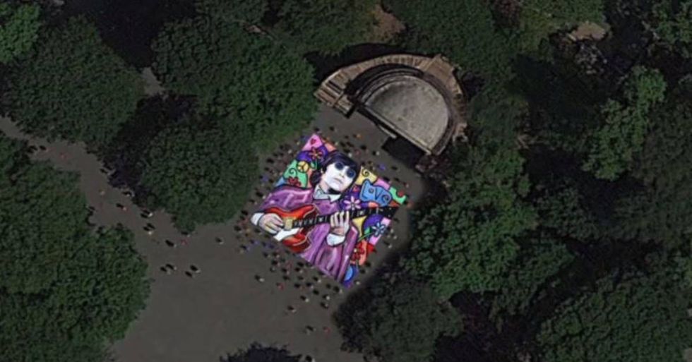 Artist Unveils a 2500-Square-Foot John Lennon Painting For International Peace Day