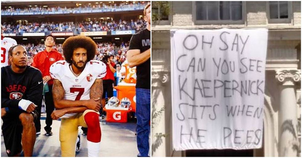 Fraternity Under Fire For Sexist Kaepernick Banner