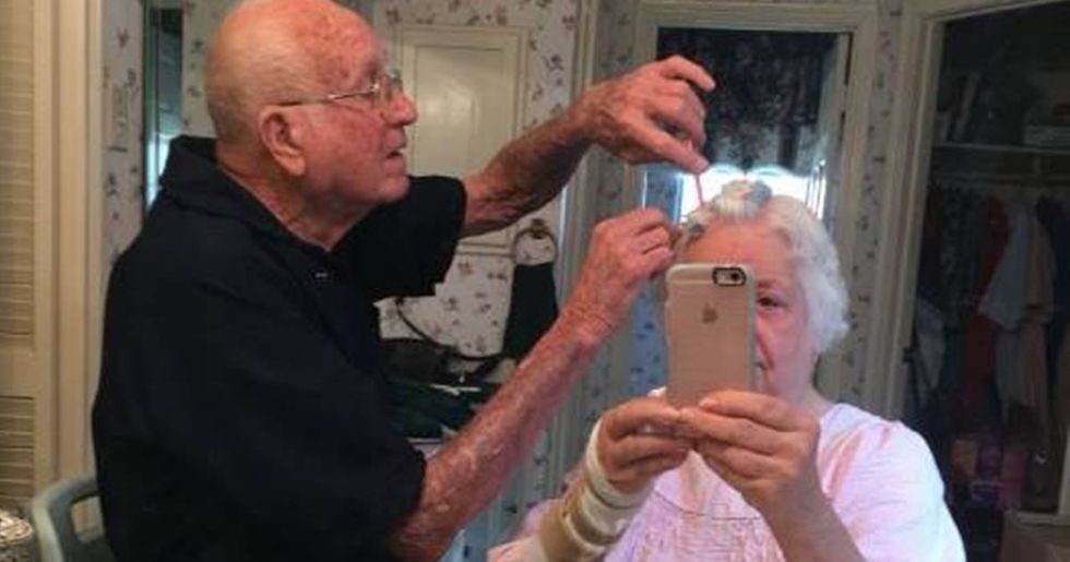 Grandpa Plays Hairdresser In Grandma’s Sweet Selfie