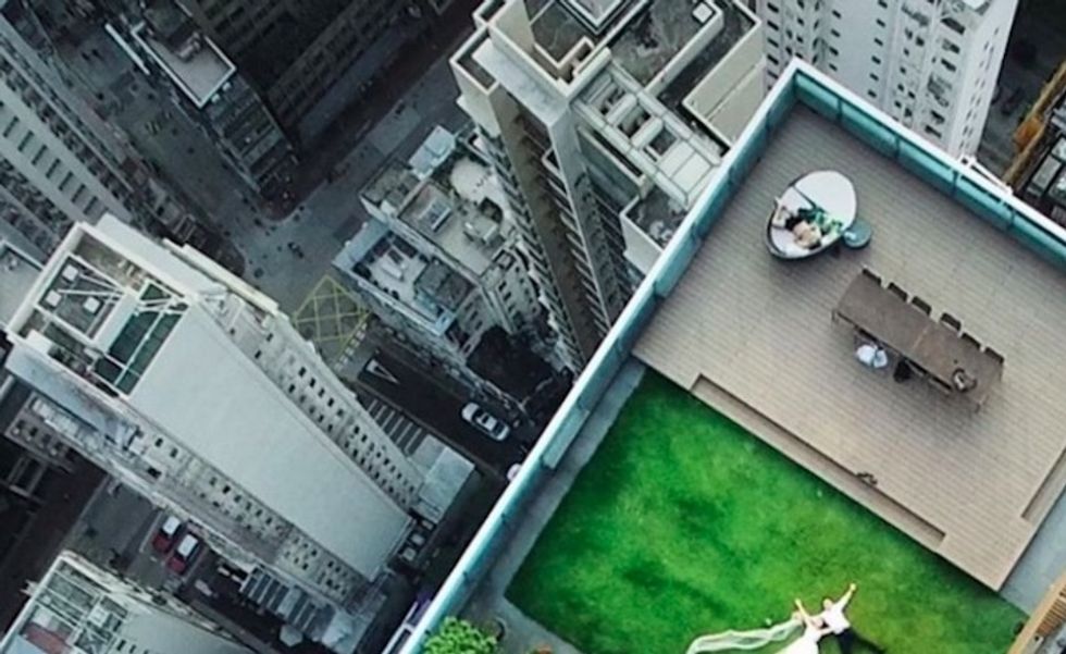 Drone may have just accidentally captured the best wedding photo of all time.