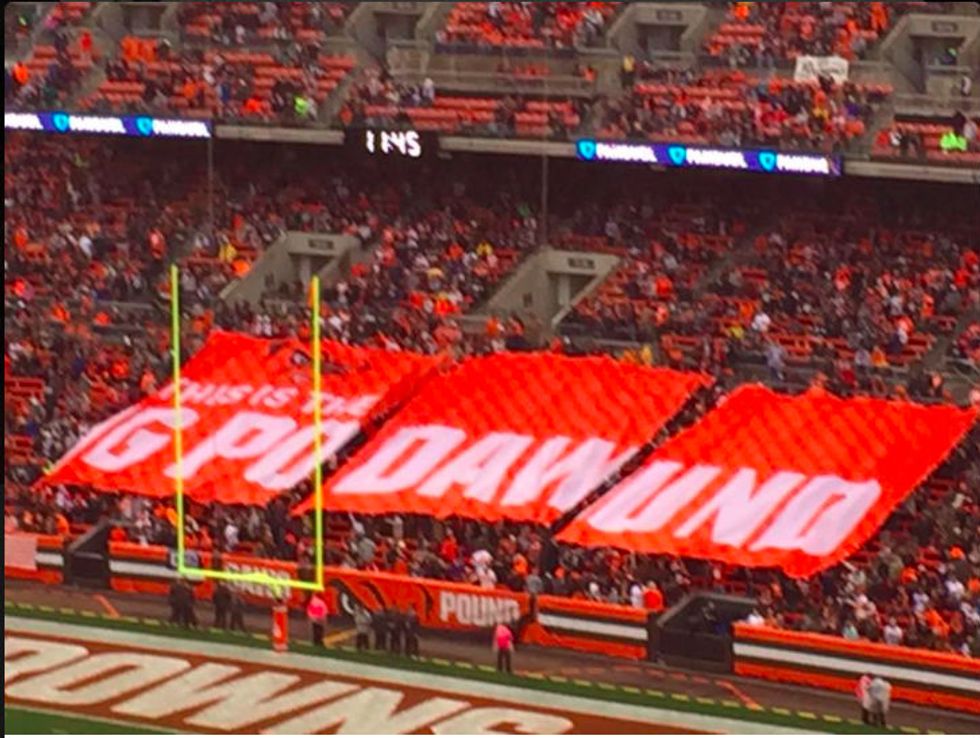 Cleveland Fans Unfurl Giant Banner That Misspells Team’s Iconic Nickname