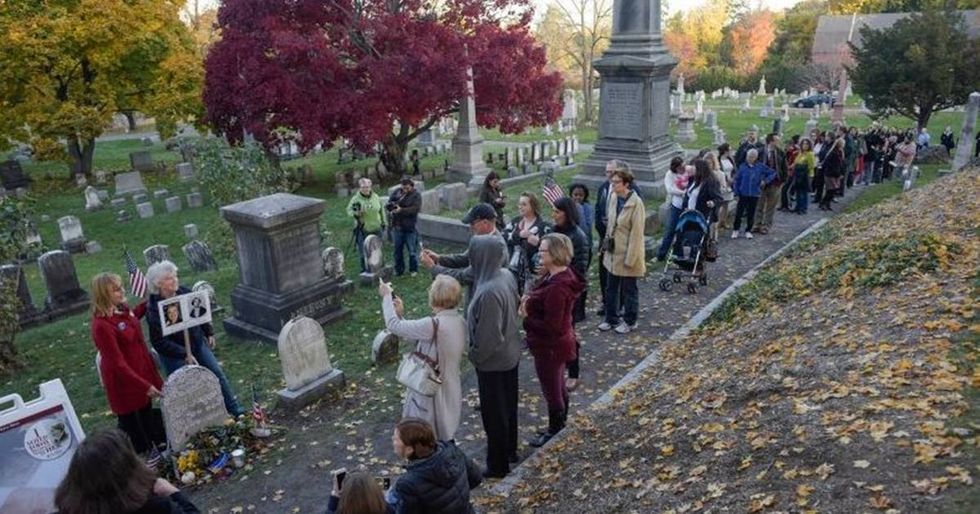 Voters Commemorate A Historic Election Day At Susan B. Anthony's Grave