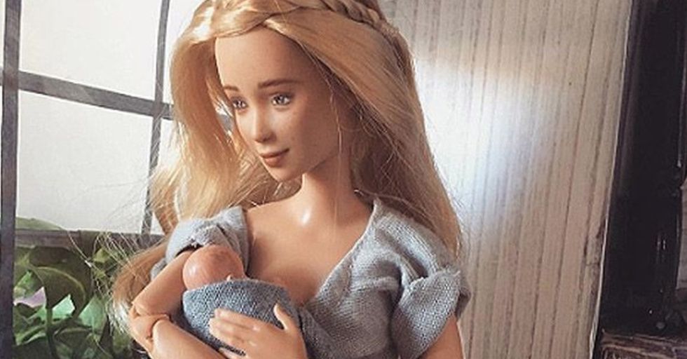 Mattel Refused To Create A Breastfeeding Barbie, So This Artist Started Making Them