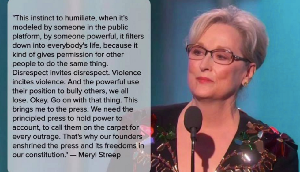 Meryl Streep Took Donald Trump To Task In Golden Globes Speech