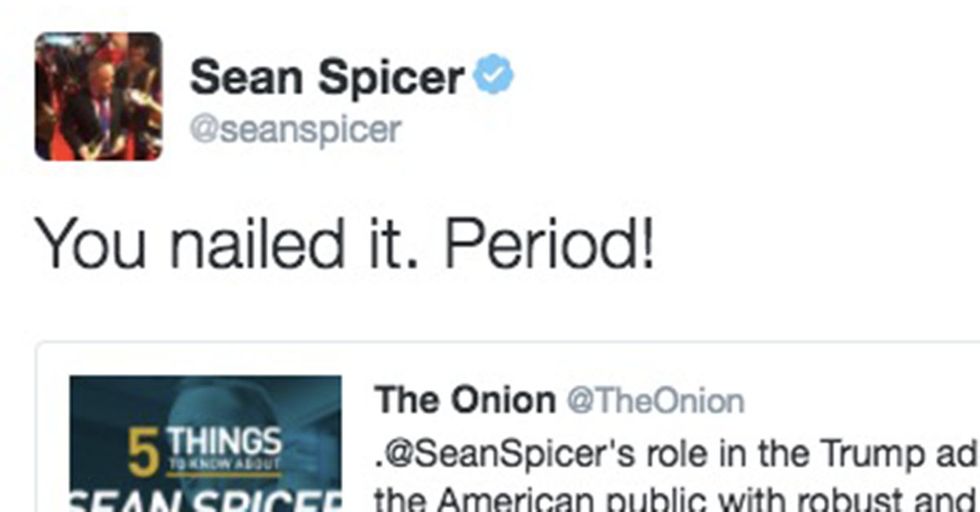 Sean Spicer Retweets An Onion Article That Says He Lies For A Living