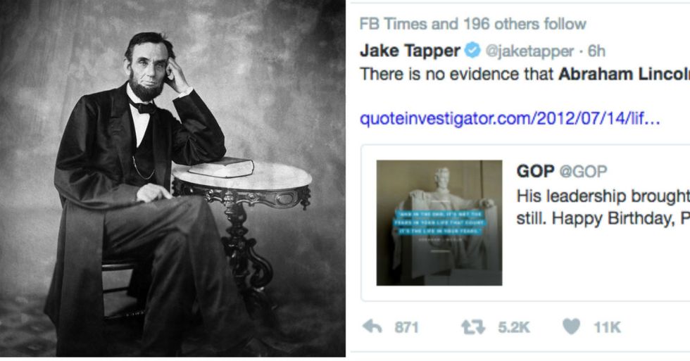Republicans Ridiculed After Tweeting Fake Lincoln Quote
