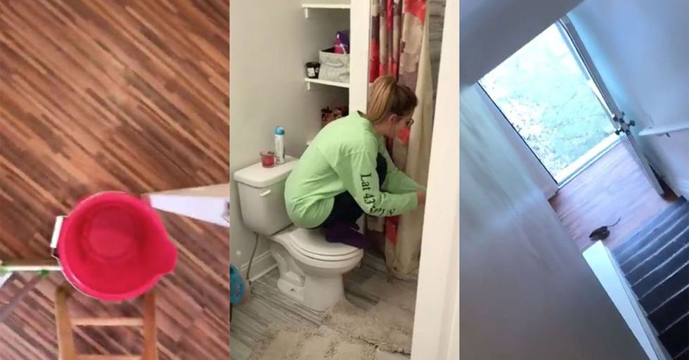Random Act of Sport: Four Girls Are Teamwork Personified As They Evict A Rodent From Their House