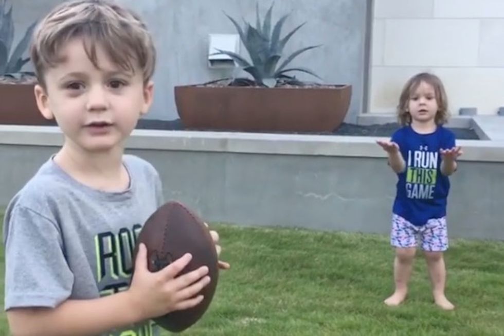 Tony Romo’s Kids Adorably Show Off Their Football Skills