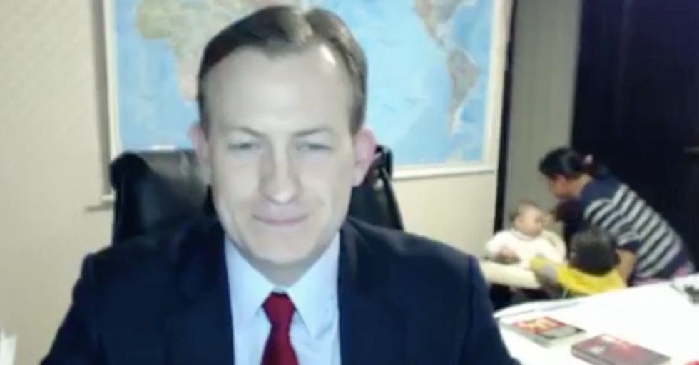 Man Conducts Remote Interview For The BBC, Then His Kids Barge In And Things Get Hilarious