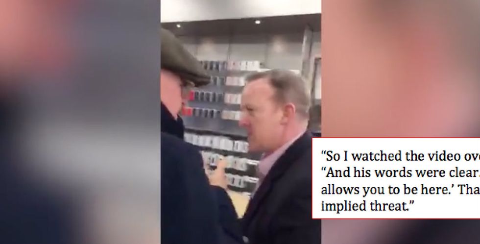 Woman Films ‘Threatening’ Confrontation With Sean Spicer At Apple Store