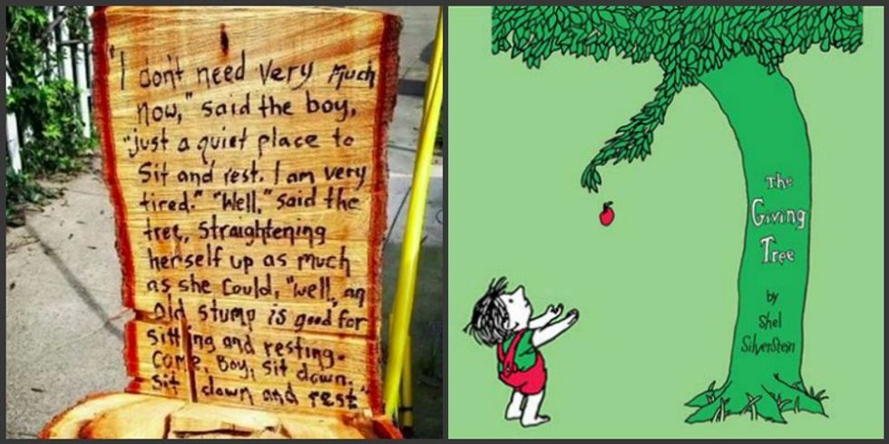 Neighborhood Creates Their Own Magical 'Giving Tree' After Someone Cut It Down To A Stump