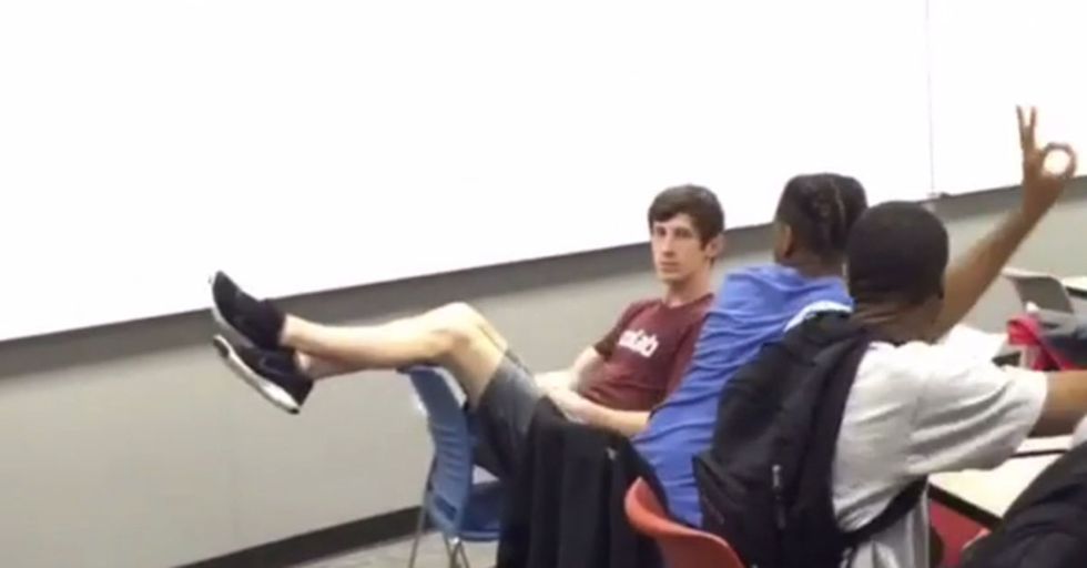 Random Act Of Sport: Students Sink A No-Look Shot Behind Their Professor’s Back