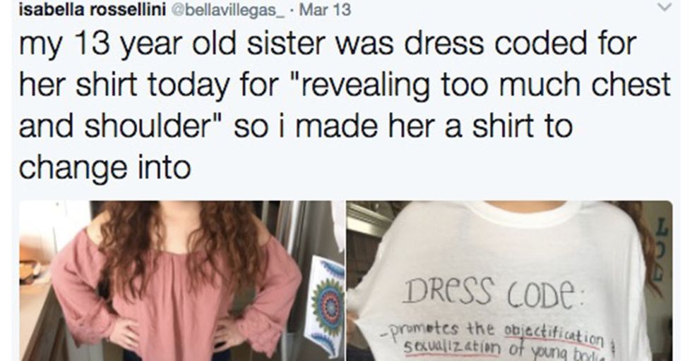 To Protest Her School’s Sexist Dress Code, A Teen Girl Made This Bold Fashion Statement