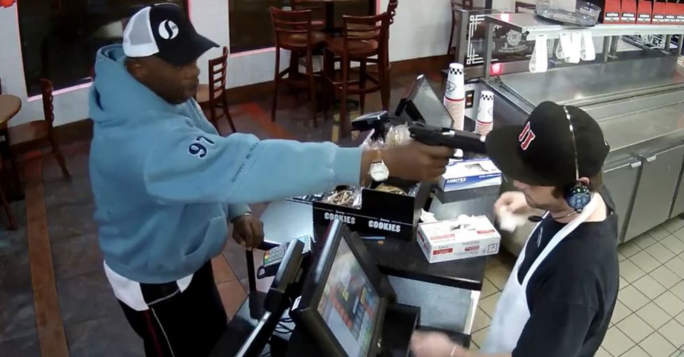 A Fast Food Worker Stayed Calm, Cool, And Collected As A Robber Pointed A Gun At His Head