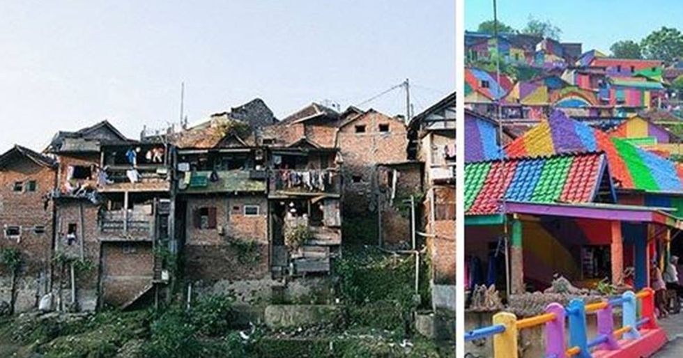 Tourists Flock To The Rainbow-Colored Streets Of An Indonesian Village