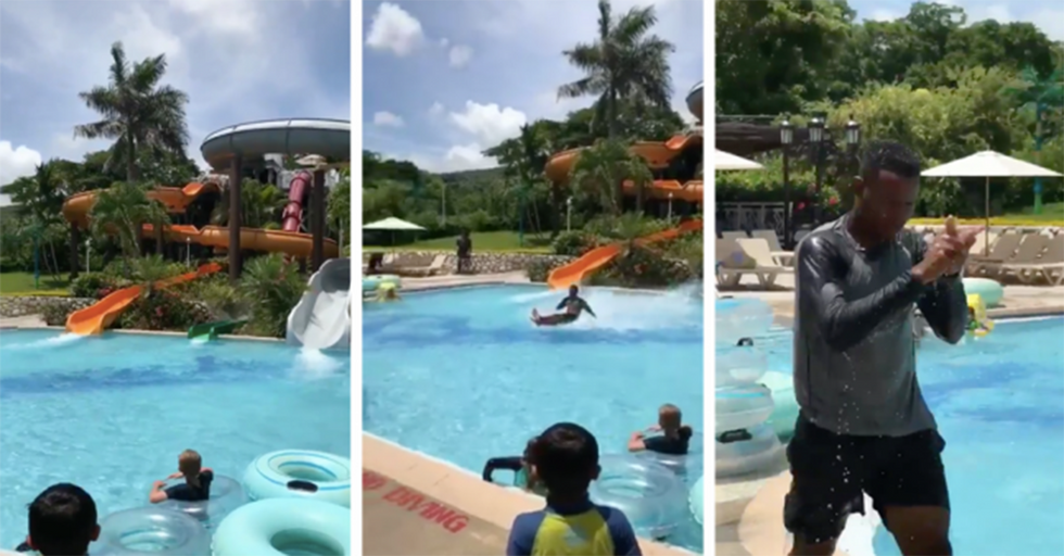 Random Act Of Sport: Let This Man’s Nonchalant Waterslide Across A Pool Remind Us All That Summer is Officially Here
