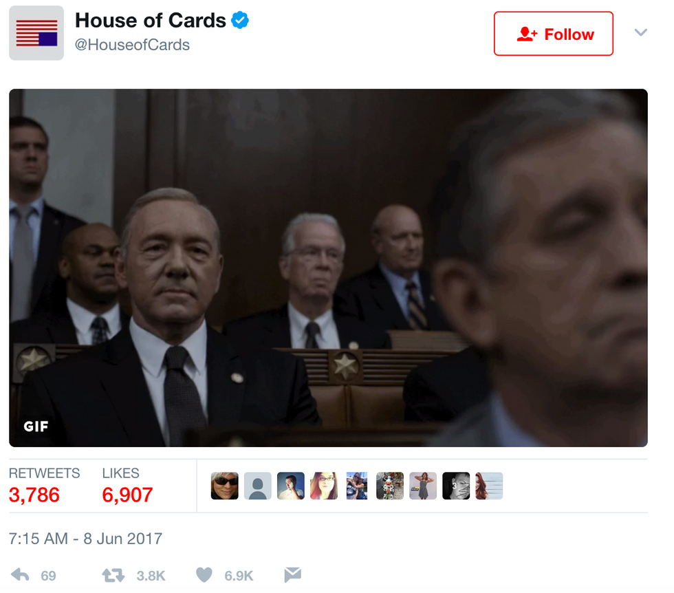 This House Of Cards Tweet Perfectly Captures The Comey Testimony