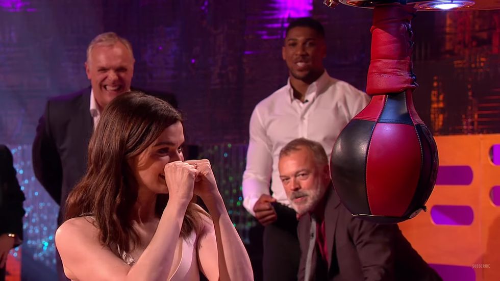 Watch World Heavyweight Boxing Champ Delightfully Teach Rachel Weisz How To Punch