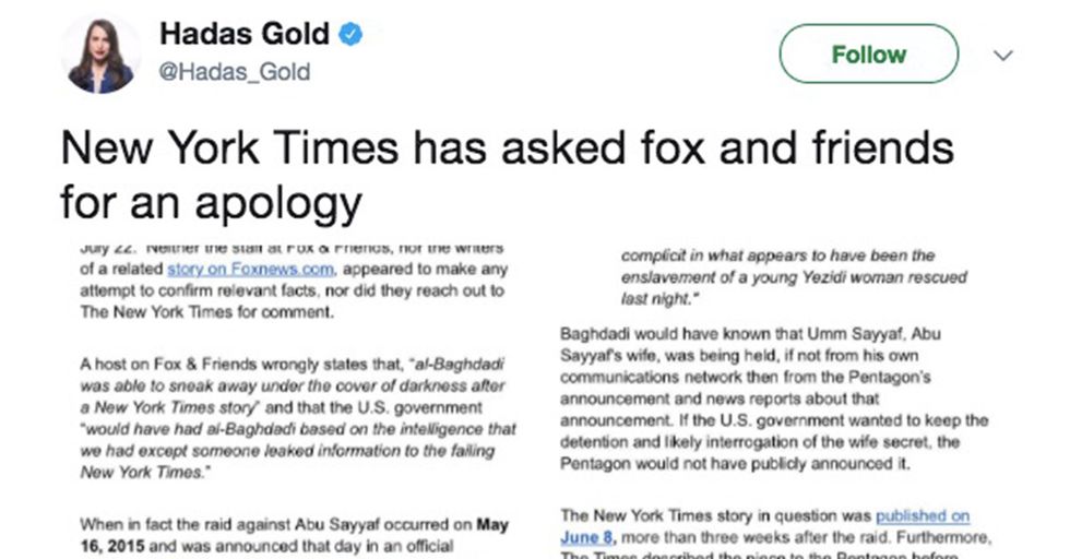 After A ‘Malicious’ Segment, The New York Times Wants A Public Apology From Fox News