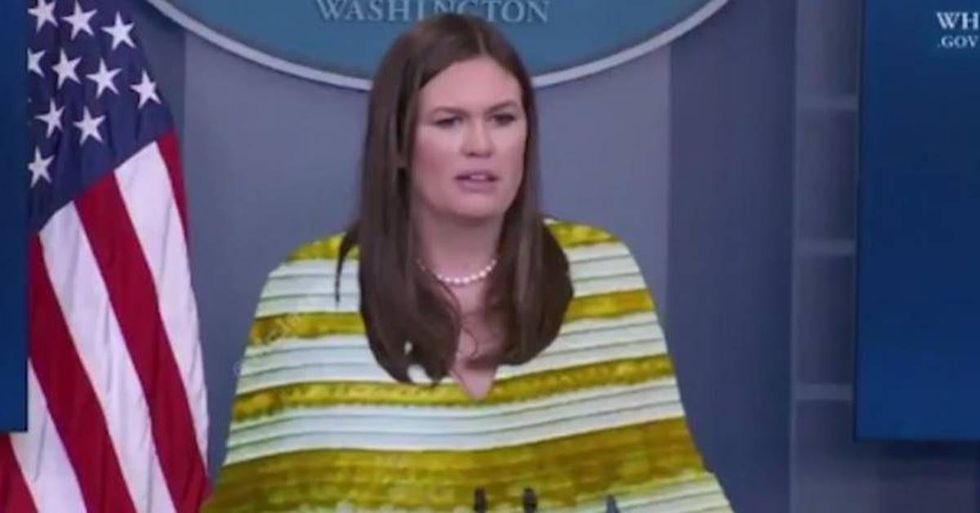 BuzzFeed Producer Gave Sarah Huckabee Sanders’ Dress The Green-Screen Treatment