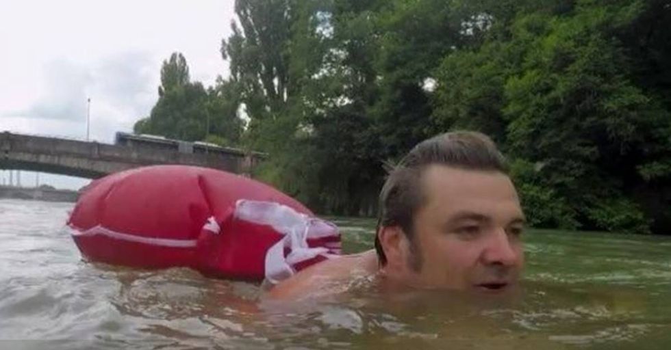 German Man Swims To Work To Beat Traffic
