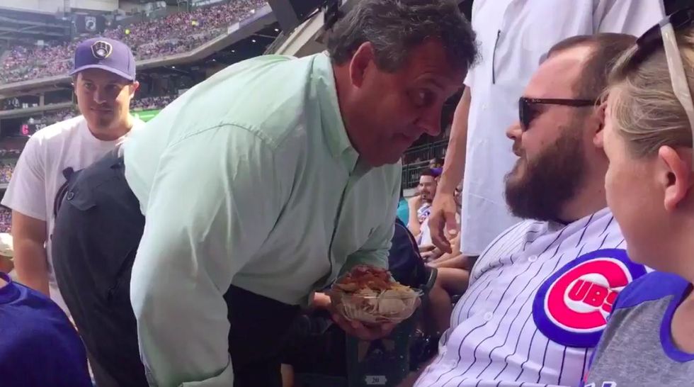 Of Course Chris Christie Was Caught On Camera Bullying A Cubs Fan