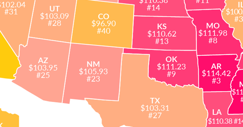 This Map Reveals The True Value Of $100 In Each State
