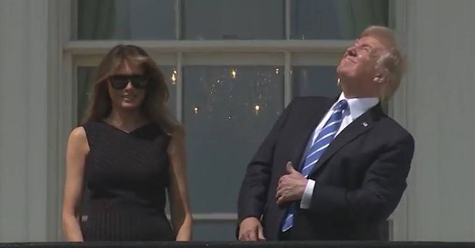 The Internet Can’t Get Enough Of Trump Staring Directly At The Solar Eclipse