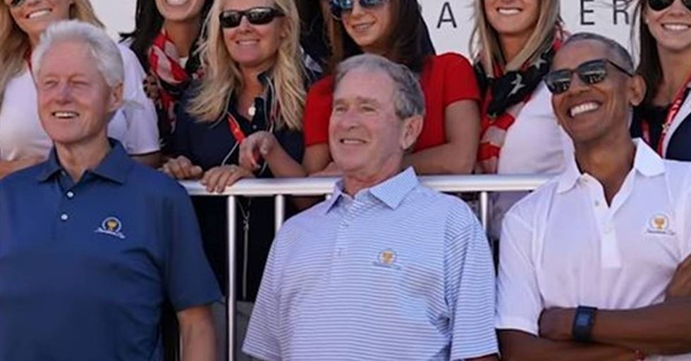 Barack Obama, Bill Clinton, And George W. Bush Attend The Presidents Cup Together