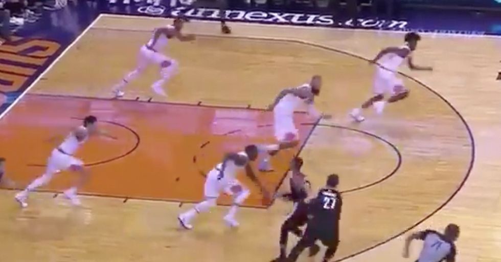 The Phoenix Suns Run The Court In Perfect Synchronization, Creating A Hypnotic Visual Effect