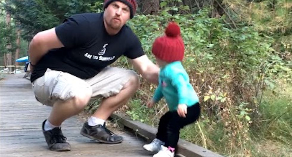 Random Act Of Sports: Dad Shows Off Lightning-Fast Reflexes As He Saves His Daughter From Falling Off A Bridge